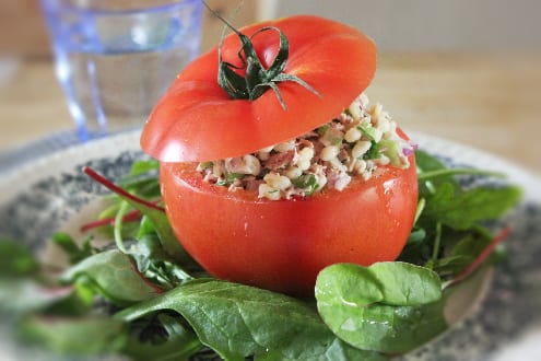 Barley and Tuna Stuffed Tomatoes