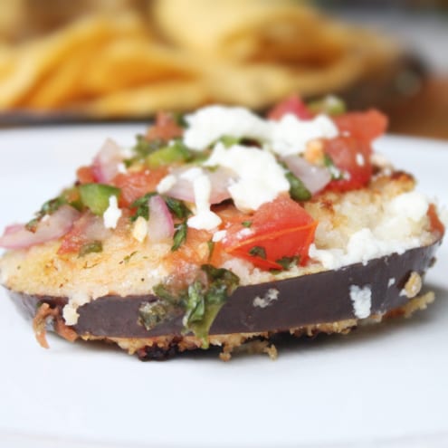 Eggplant-Salsa Fresca Bruschetta