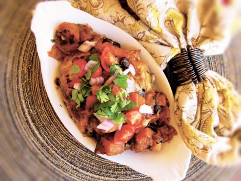 Butternut Squash and Black Bean Enchilada Skillet