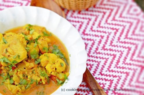 Coconut Fish Curry with Cauliflower and Potatoes