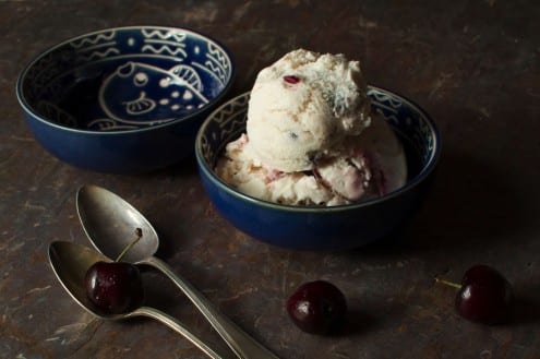 Vanilla Chelan Cherry Ice Cream with Valrhona Chocolate Pearls