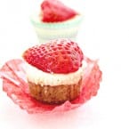 Mini Strawberry Cheesecakes with Walnut Crust