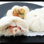 Steamed Bao Buns with Otak-otak and Luncheon Meat Crabstick Filling
