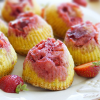 Strawberry Lime Upside-down Muffins with Lavender Sugar