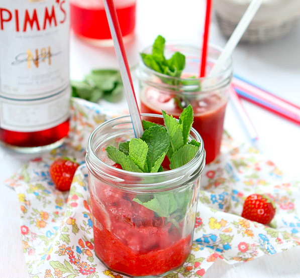 Strawberry and Pimm's Granita