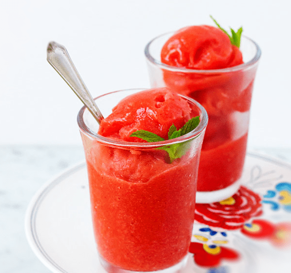 Strawberry Cantaloupe Sorbet