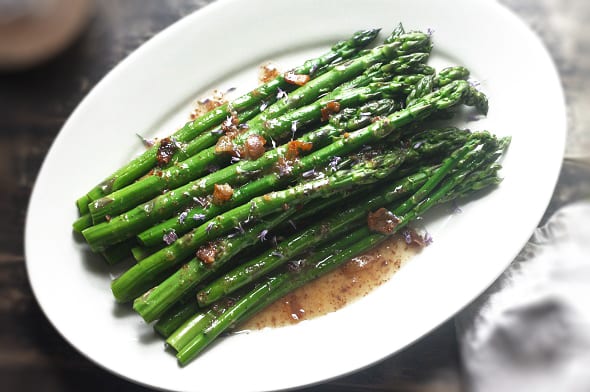 Asparagus with Pancetta and Apple Cider Vinaigrette