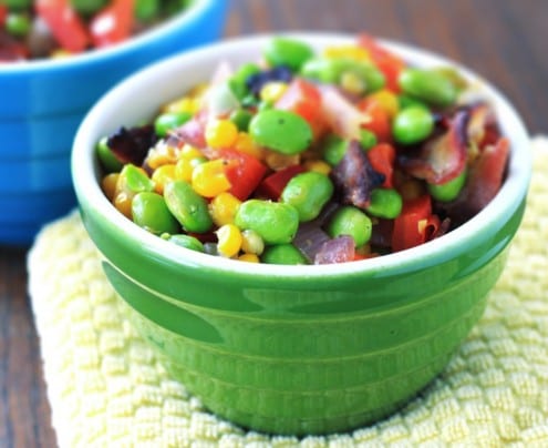 Edamame Succotash - Edamame and Bacon Mix