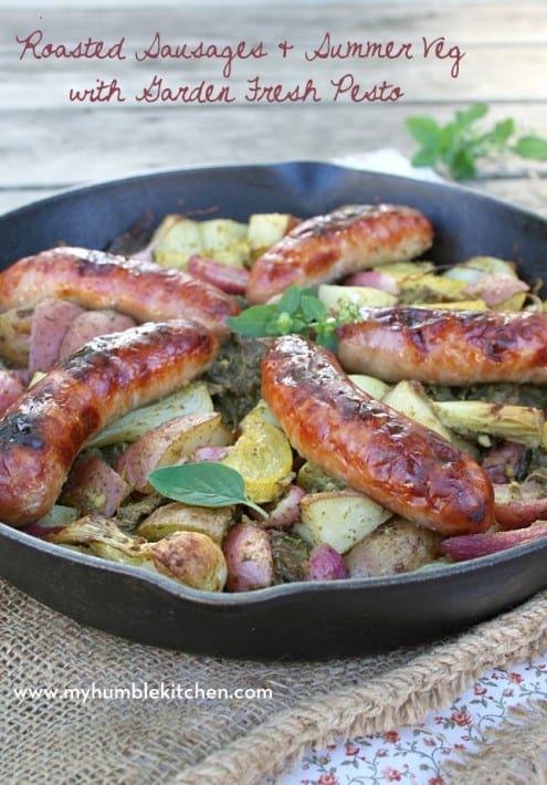 Sausage Skillet Recipe with Pesto