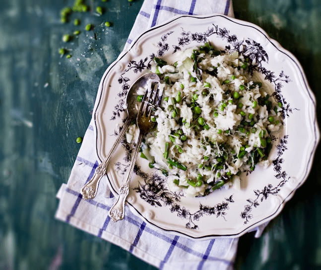 Peas and Asparagus Risotto