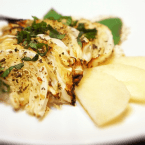 Grilled Cabbage, Apple and Tofu Salad
