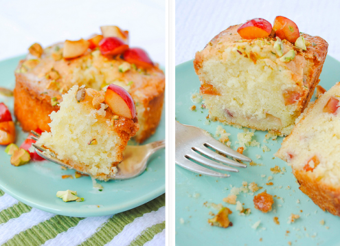 Cherry Vanilla Pound Cake with Rosemary Glaze and Pistachios