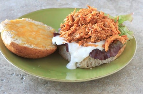 Slow Cooker Buffalo Chicken Sandwiches