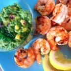 Spicy Grilled Shrimp Cocktail with Avocado and Mango Dip