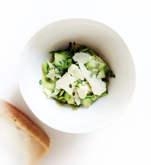 Zucchini Pasta with Fava Beans and Lemon Thyme Butter