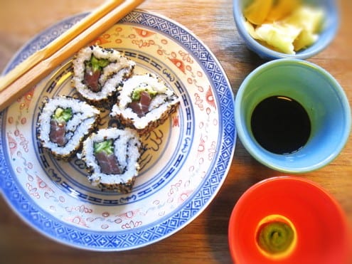 Maki and Uramaki Sushi Rolls