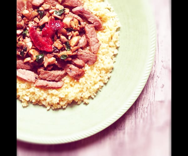 Couscous with Veal and Deglazed Mushrooms