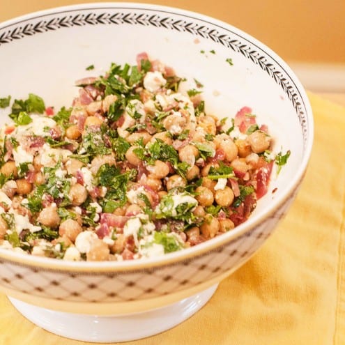 Chickpea Salad with Feta and Cilantro