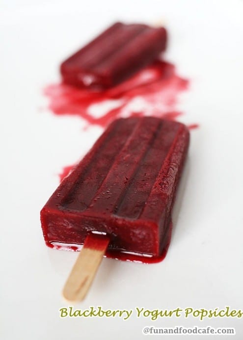 Blackberry Yogurt Popsicles