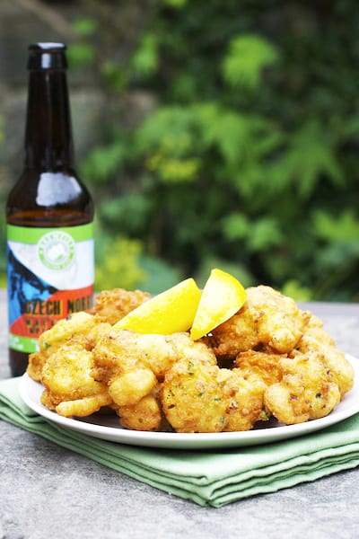 Imperial Pilsner Scallop and Clam Fritters