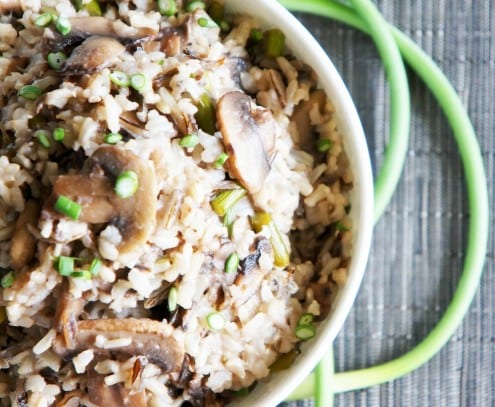 Vegan Garlic Scrape and Mushroom Rice