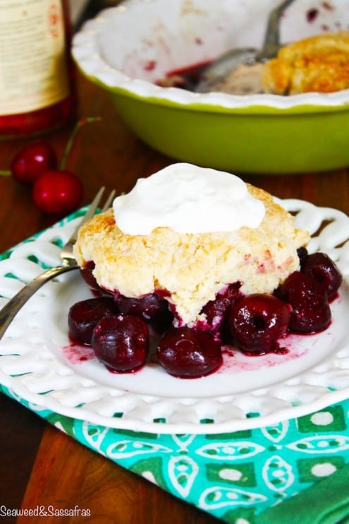 Cherry Cobbler with Bourbon Whipped Cream