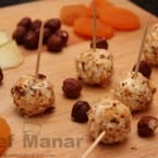 Goat Cheese Balls Covered with Roasted Oats and Hazelnuts