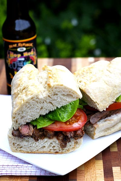 IPA & Sriracha Marinated Grilled Steak Sandwich