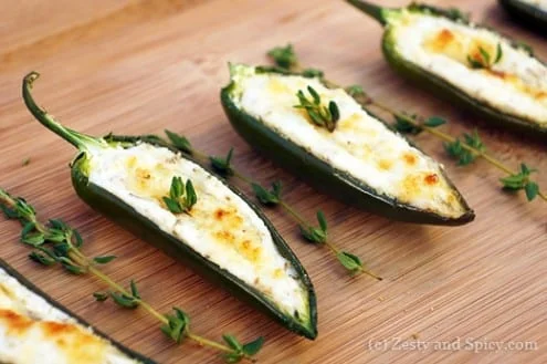 Baked Goat Cheese Stuffed Jalapeños