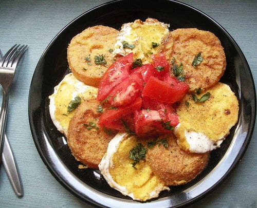 Fried Green Tomatoes and Cheese