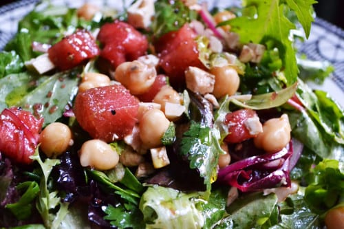 Summer Salad with Watermelon, Feta and Chickpeas