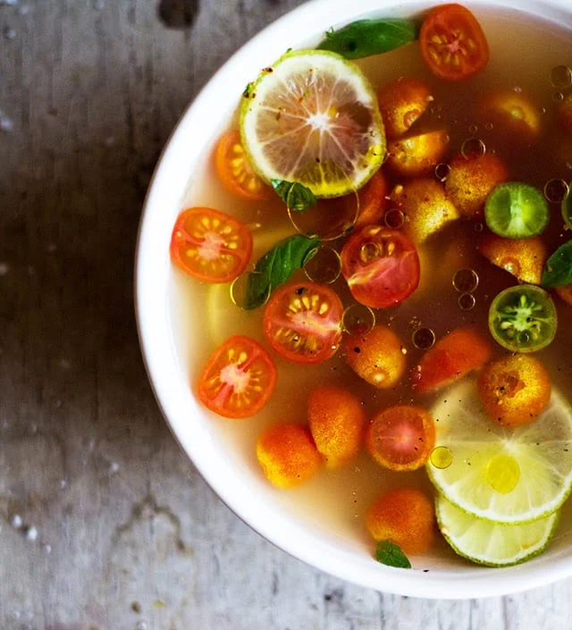 Tomato Gaspacho Consommé