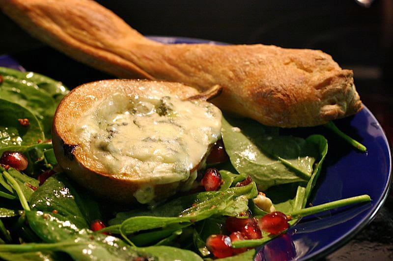 Roasted Pear and Blue Cheese Salad
