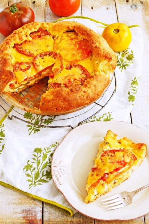 Heirloom Tomato and Cheddar Pie with Buttermilk Crust