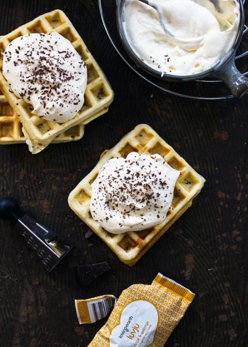 French Waffles with Cointreau Whipped Cream