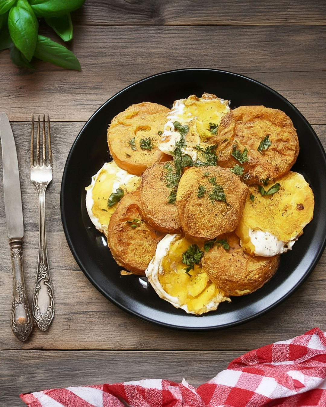 Fried Green Tomato Caprese Salad