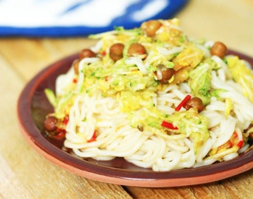 Noodles with Zucchini and Sriracha Dressing