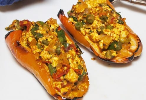 Indian Peppers Stuffed with Paneer Cheese