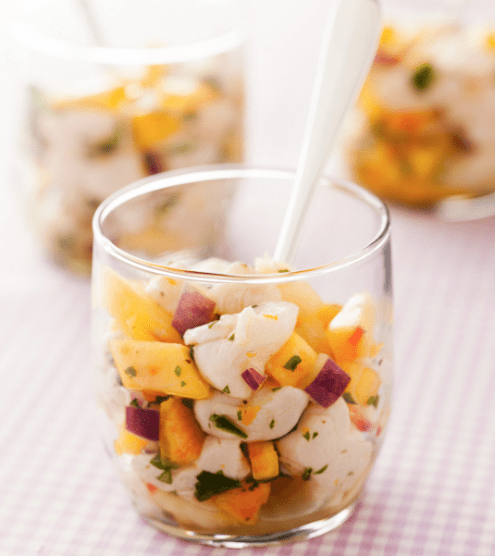 Scallop Ceviche with Peach Salsa