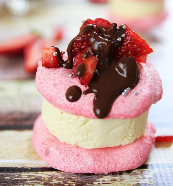 Strawberry Meringue with Vanilla Semifreddo