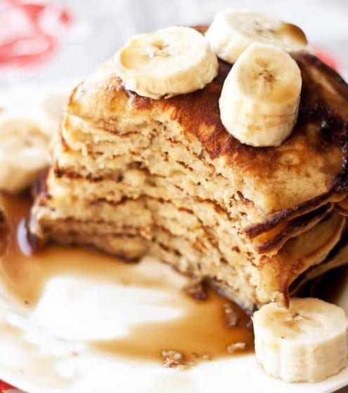 Banana Pancakes with Coconut Caramel Syrup