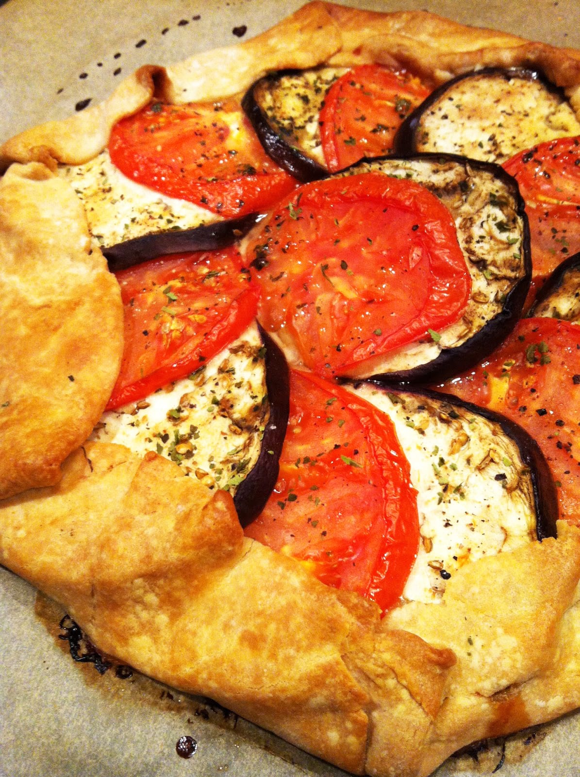 Heirloom Tomato and Eggplant Galette