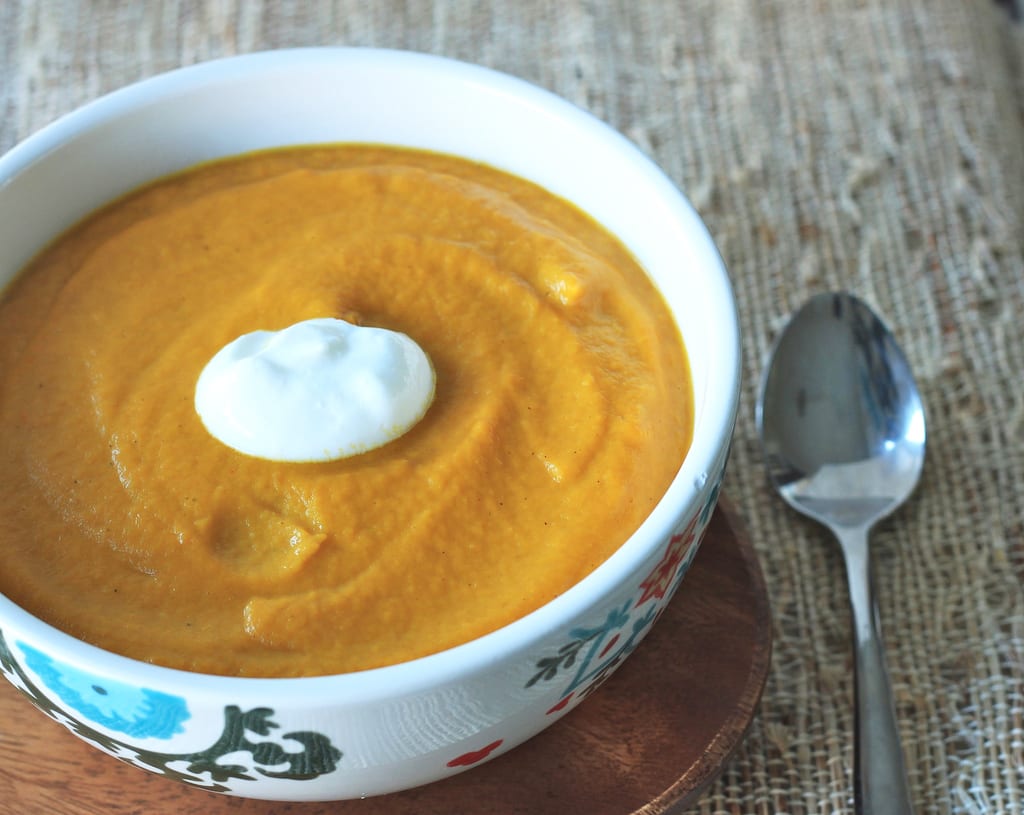 Coconut Curry Roasted Carrot and Leek Soup