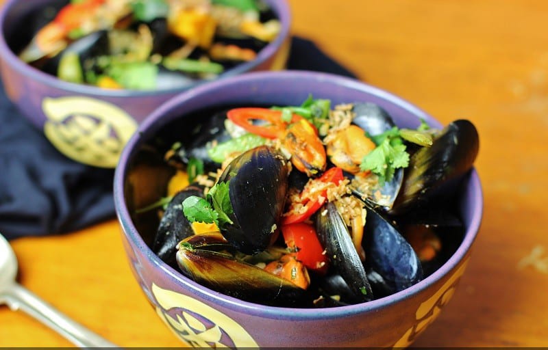Mussels in Green Curry