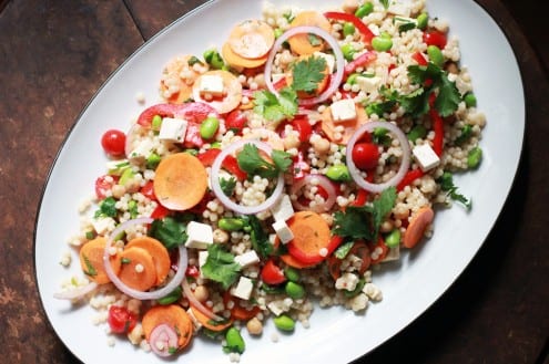 Israeli Couscous and Mixed Vegetable Salad 