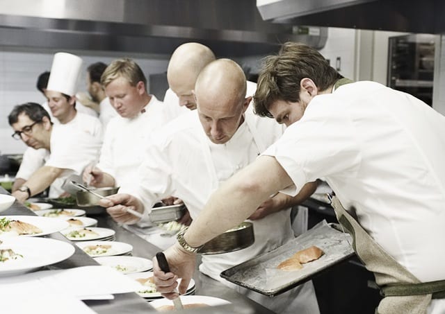 Chefs co-operating the kitchen at ICC photo: Signe Birck