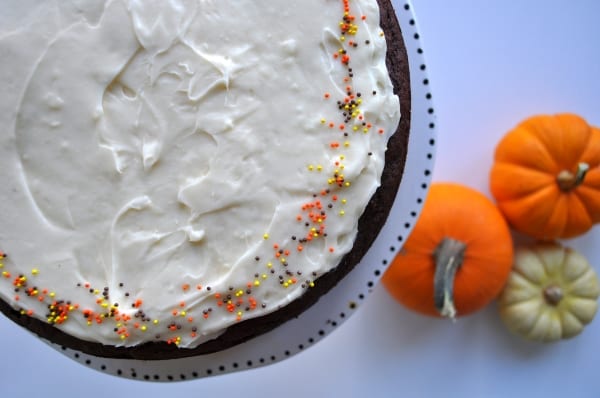 Chocolate Pumpkin Cake with Cream Cheese Frosting