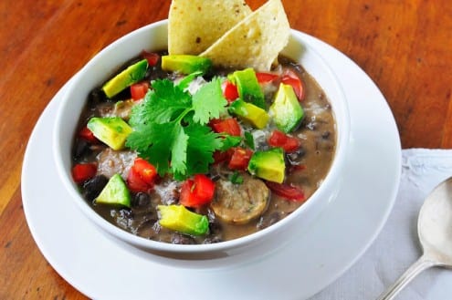 Black Bean, Ham Hock and Chicken Sausage Soup