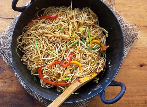 Curried Rice Noodles with Mixed Veggies