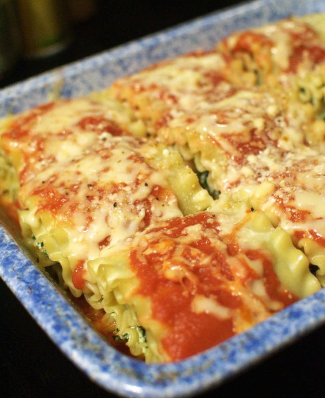 Cheesy Spinach Lasagne Rolls